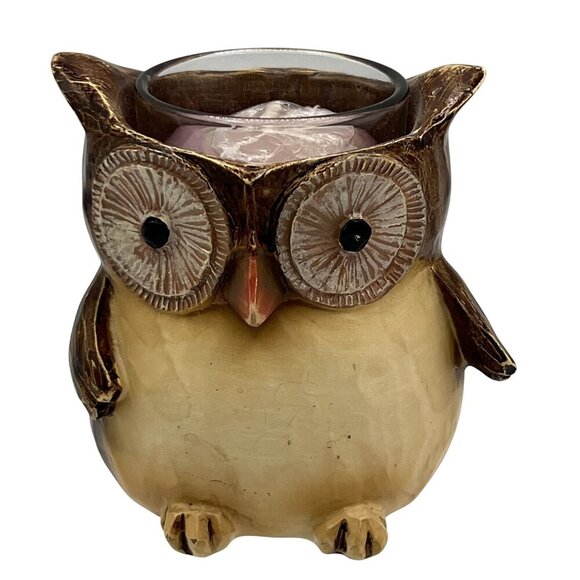 Yankee Candle Owl 2011 Antique Style Tealight Holder 3.5" Rustic Nature Votive - Picture 2 of 12